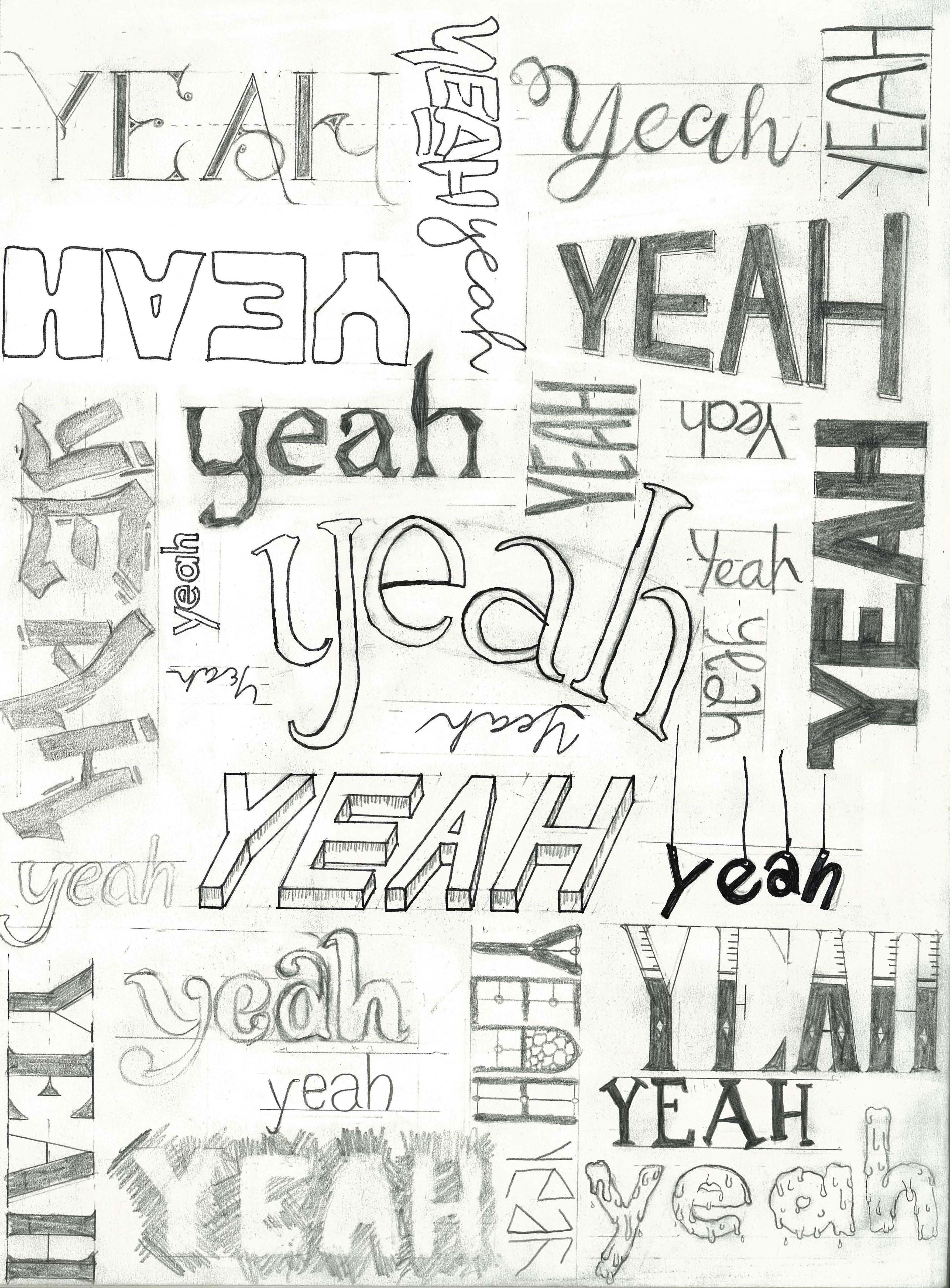 Hand drawn typographic study that begs you to think about Usher's song